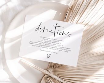 Plantilla de tarjeta de instrucciones imprimible Tarjeta de instrucciones Tarjeta adjunta para invitados a la boda en diferentes tamaños, Plantillas Canva / 86