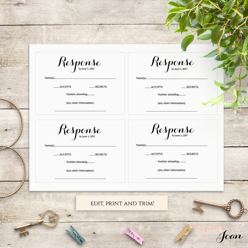 Rsvp Wedding Cards Free Template