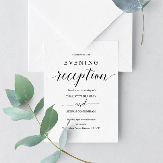 Reception Invitation Evening Reception Invitations Diy Etsy