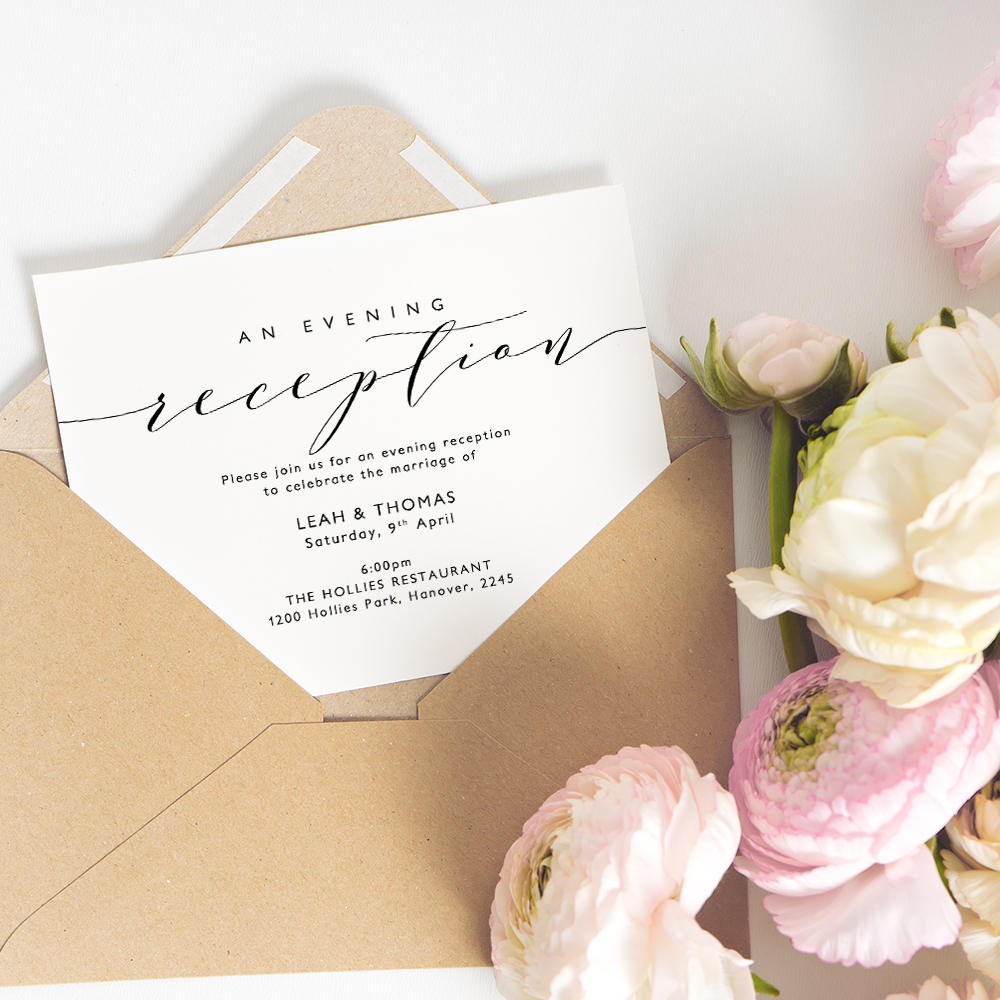 Evening Reception Invitation Printable Wedding Reception