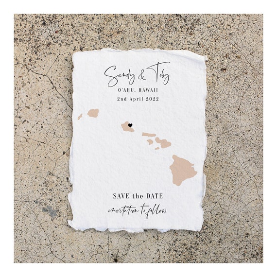 Destination - Hawaii Wedding Save the Date, Hawaiian Island Destination Wedding, 5x7", Corjl Templates, FREE Demo