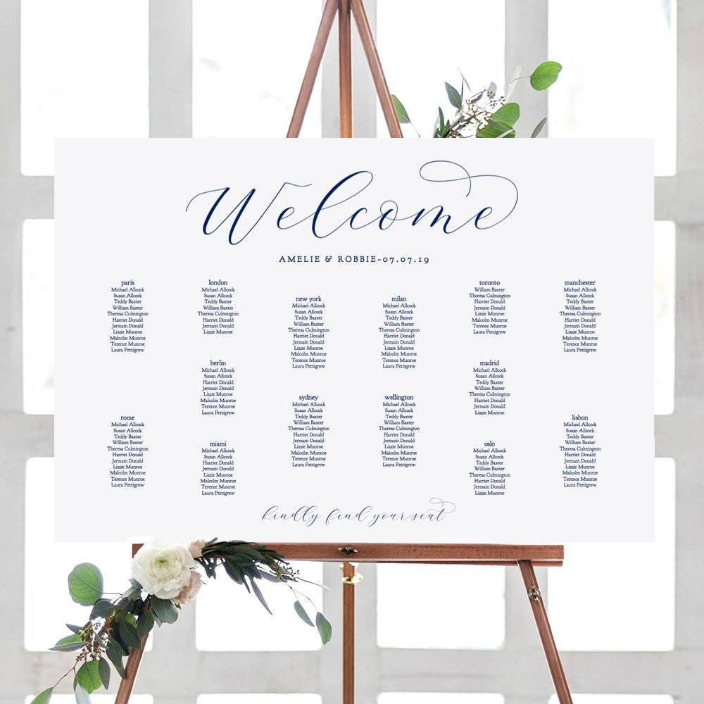navy wedding seating chart template diy printable wedding seating