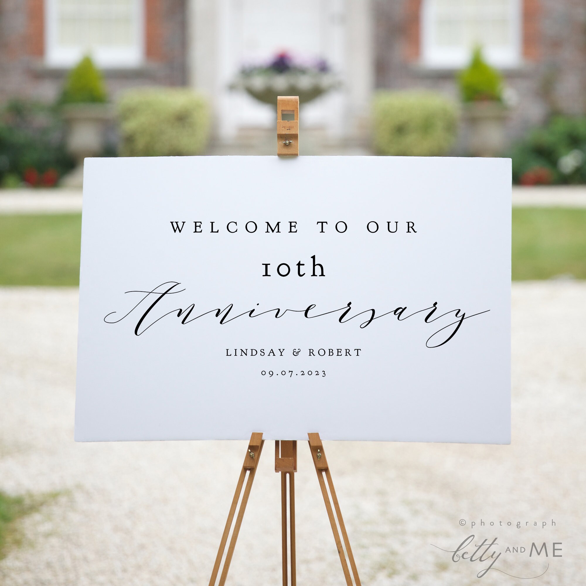 10th Anniversary Welcome Sign, Printable 10th Anniversary or any other  number, DIY Printable, Wedding 4 sizes, Corjl Template, FREE Demo