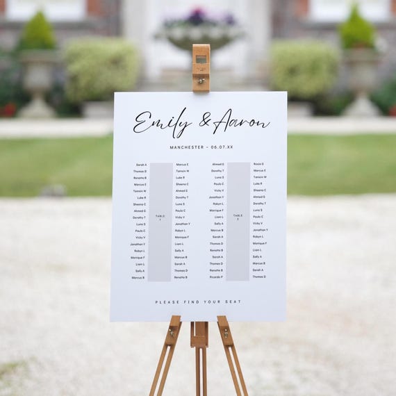 2 Banquet Seating Plan, Printable Long Table Table Plan, Banquet Table Plan Printable Template, 9 sizes, Canva Template, 118