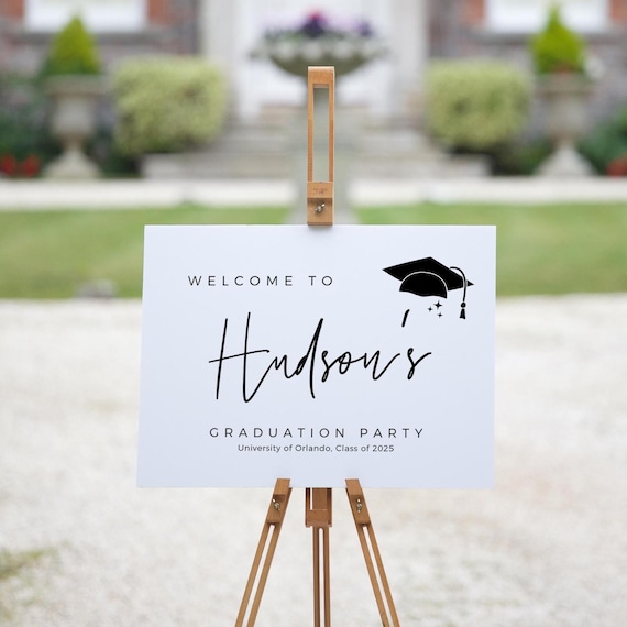 Graduation Welcome Sign, Graduation Poster, Graduate Party Sign Template, Canva Templates | 88