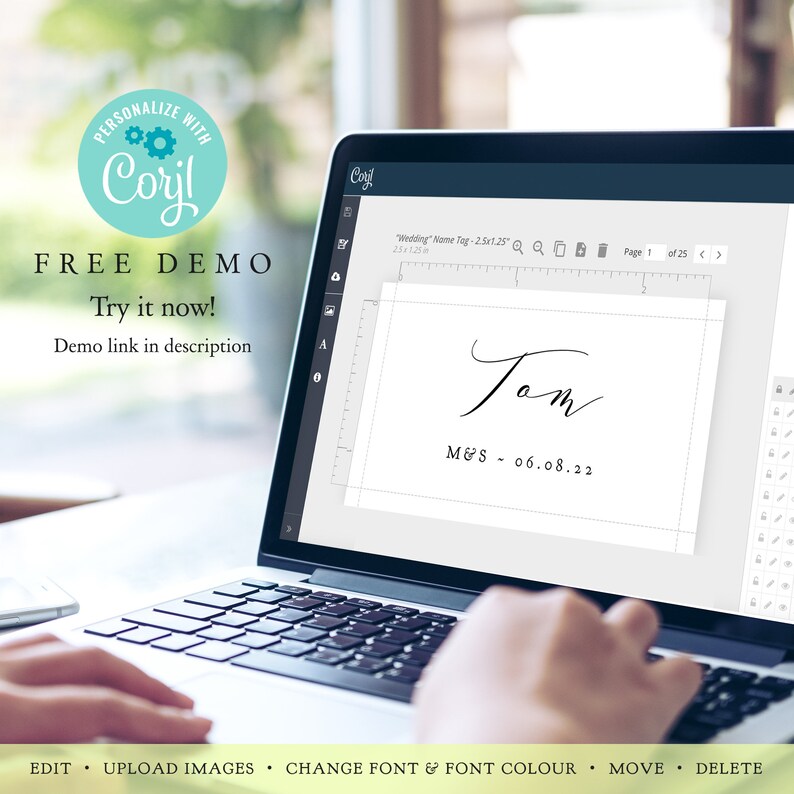 Name Tag Printable 2.5x1.25 Place Name Tag Template Etsy Canada