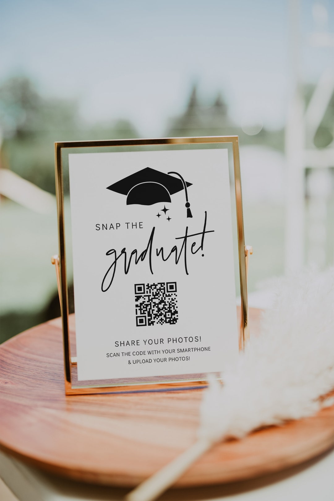 QR Code Graduation Photo Sign, Snap the Graduate Photo Guest Book Sign ...