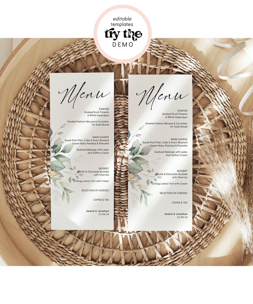 Wedding Menu Cards, Menu Template Download, Wedding Menu Template ...