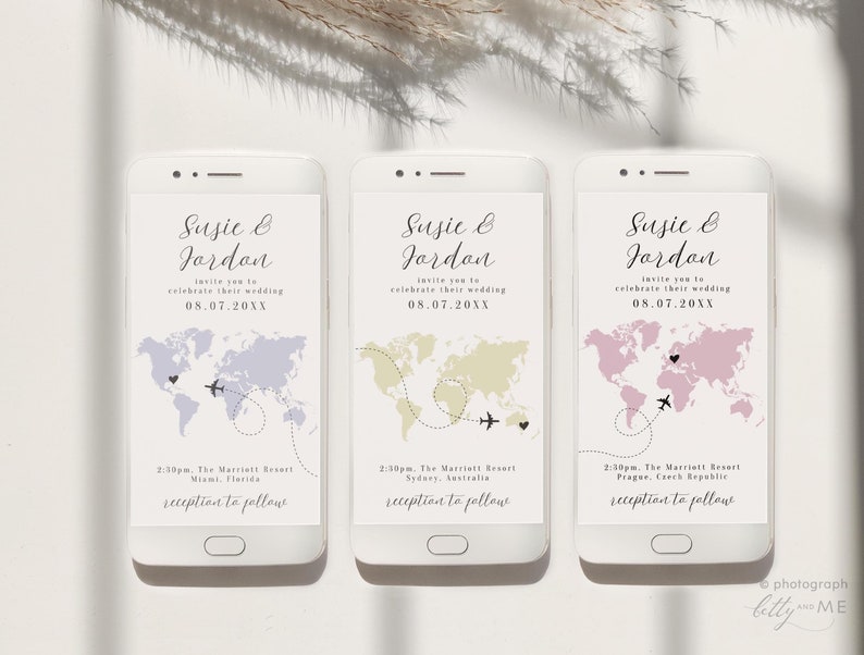 Destination Wedding Phone Invitation