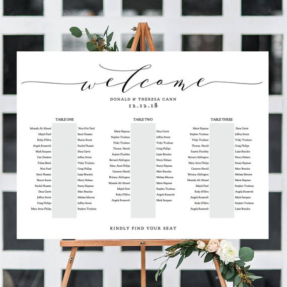 Table Seating Chart Printable