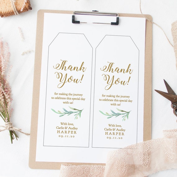 Long & Wide Label Tags, Printable Very Large Tags, 4.75x7.5" and 3.5x9" included, 2 per page, Greenery, Editable PDF
