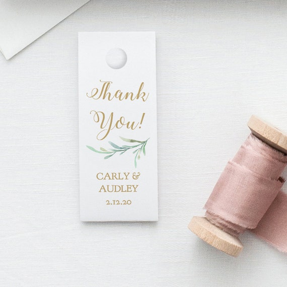 Small Favour Tags 2.5x1" Thank You Tag Printable Template Wedding Favor, Wedding Tags, Greenery, Editable PDF