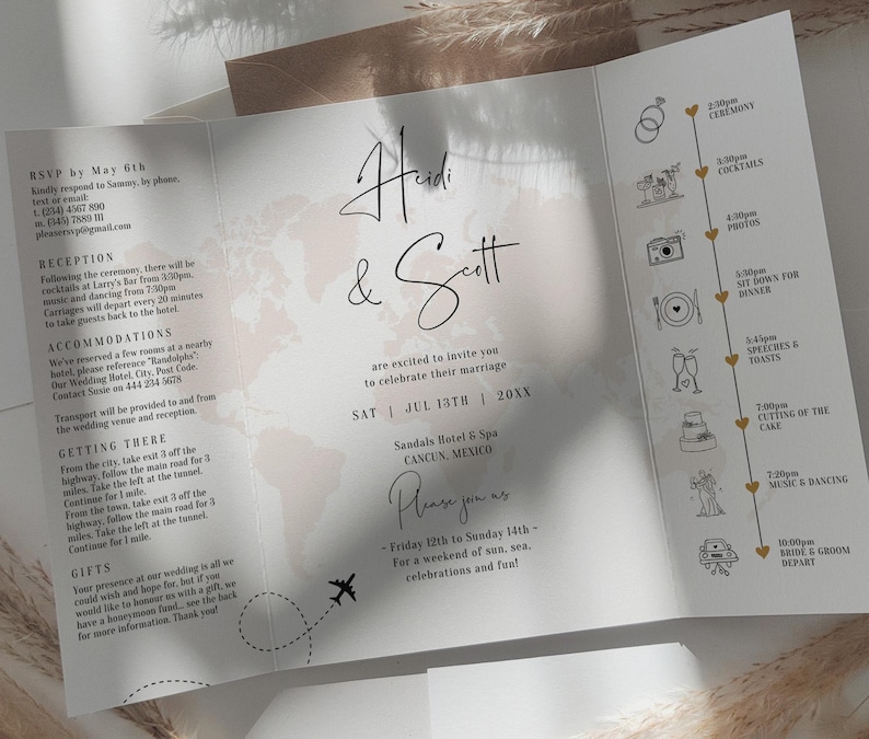 Destination Wedding Gatefold Invitations