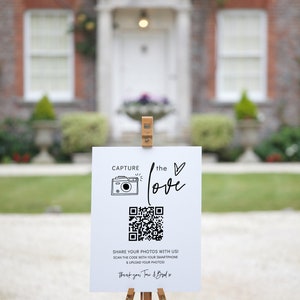 Business Card with QR Code, Capture the Love QR Code, Share Wedding Photos, Share the Love, 22 Sizes, Canva Template 88 image 3