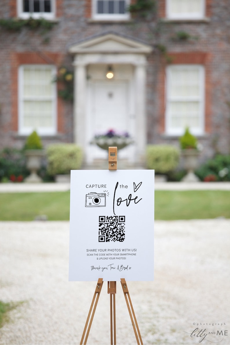 Business Card with QR Code, Capture the Love QR Code, Share Wedding Photos, Share the Love, 22 Sizes, Canva Template 88 image 3