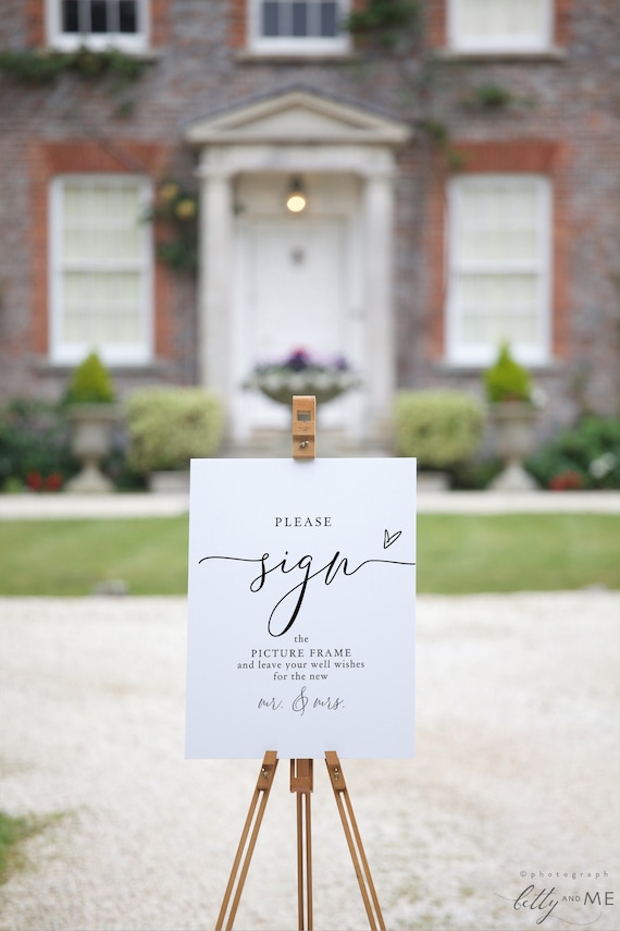13 Sizes, Please Sign, Printable Custom Signs, Direct your guests to sign your favourite guest book object, Canva Templates | 68