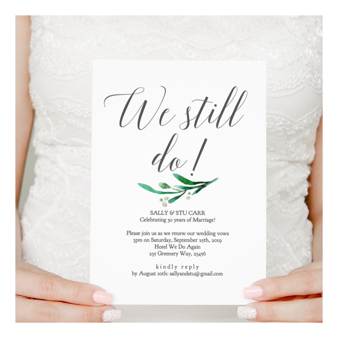 Diy Vow Renewal Invitations