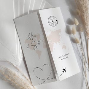 Destination - Folded Wedding Invitations, Folded Gatefold Invitation Templates, Destination Wedding Invitations, Canva Templates image 3