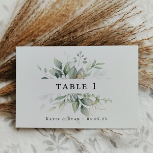 Leaf & Gold Table Numbers 7 Sizes, Printable Wedding Numbers, Table Number Cards, 2x3 to A5 Sizes, Corjl Templates, FREE Demo image 7