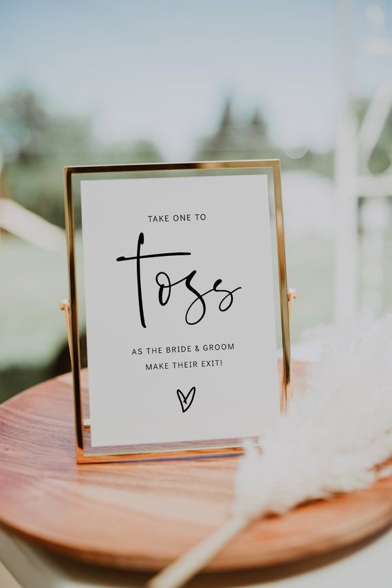 Flower Petal Toss Sign, Printable Wedding Sign, as the bride and groom make their exit, 3 sizes, Corjl Template, FREE demo | 86