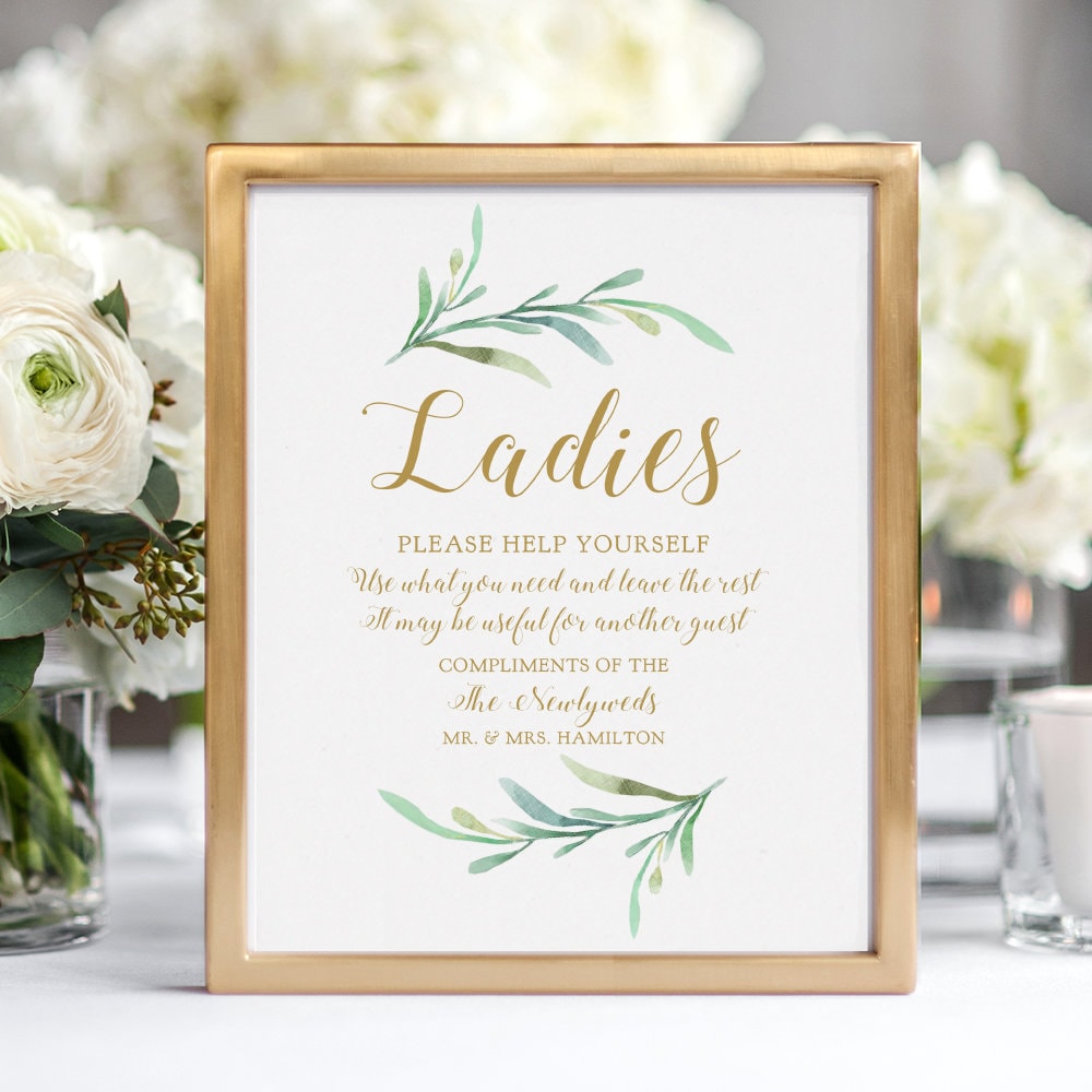 Ladies and Gentlemen Bathroom Sign, Printable Ladies and Gents Wedding