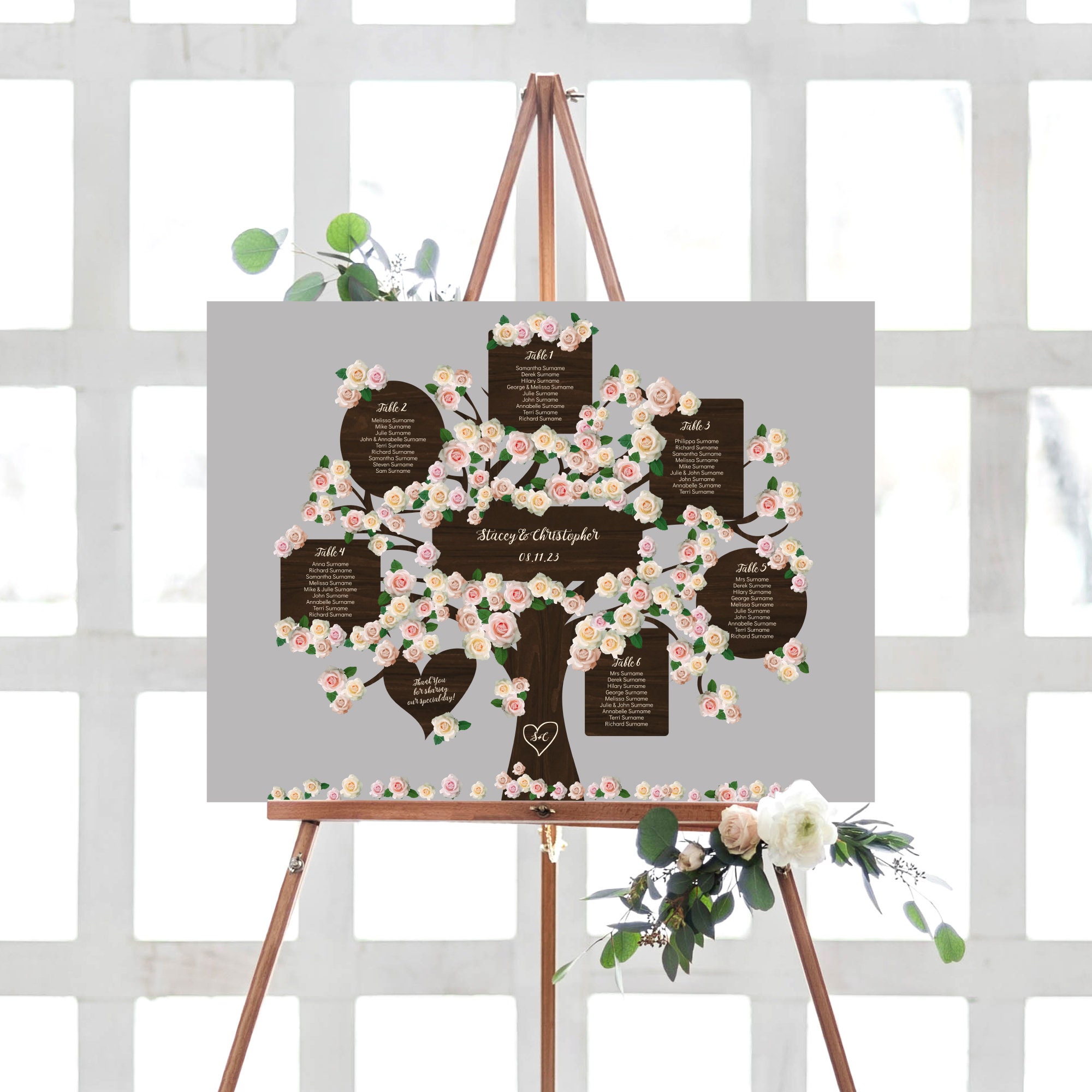 Wedding Tree Table Plan Printable Tree Seating Plan Templates Etsy