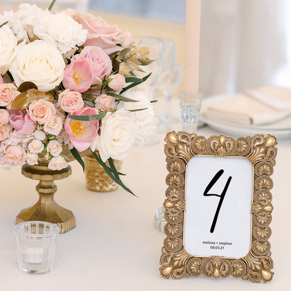 Modern - Small Table Numbers, Printable Table Numbers in 3 Sizes, 2x3", 3x3" & 3x4", Modern Minimalist Wedding, Corjl Templates, FREE Demo
