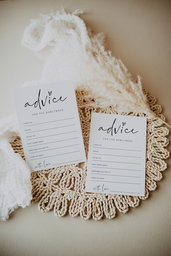 Marriage Advice Cards, Advice For The Bride And Groom Card, Printable Advice Cards, Bridal Shower Advice Cards, Canva Templates | 86