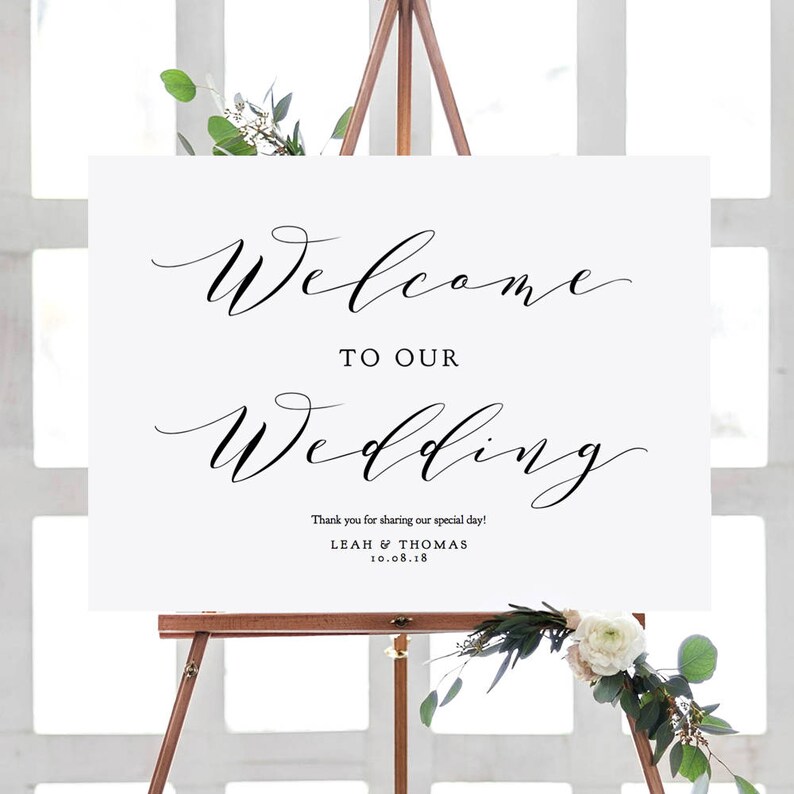 Welcome Sign Welcome to our Wedding Sign Printable 6 sizes image 2