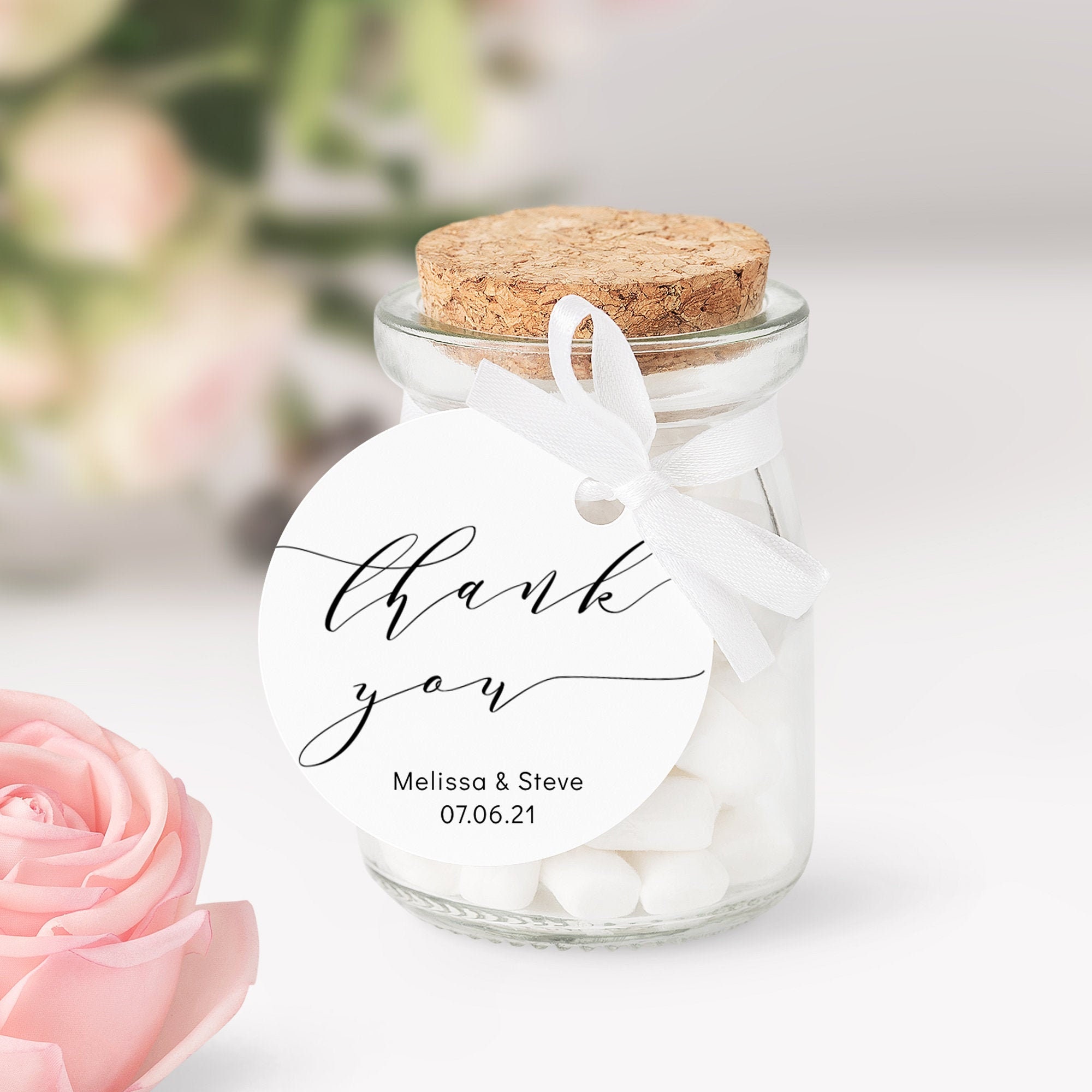2 Round Favor Tags Thank You Wedding Favour Tag Template Printable Thank You Tags Wedding Corjl Template Free Demo