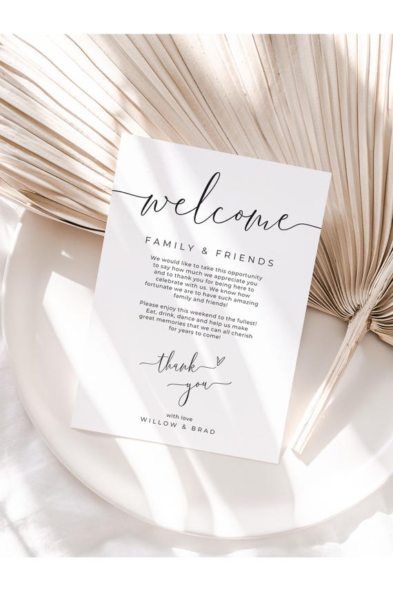 Wedding Weekend Events Card, Welcome and Thank You Card, Canva Template with Infographic | 68