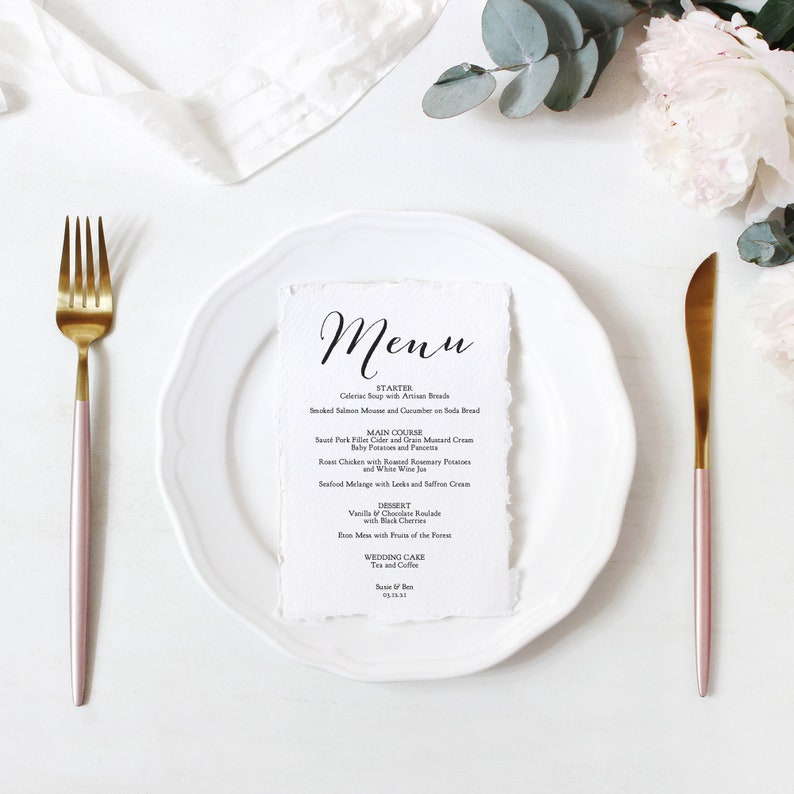 Wedding Menu Template Printable Menu Template, 3 Sizes, Sweet Bomb, Reception Menu Printable Editable Template, Corjl Template, FREE Demo image 2