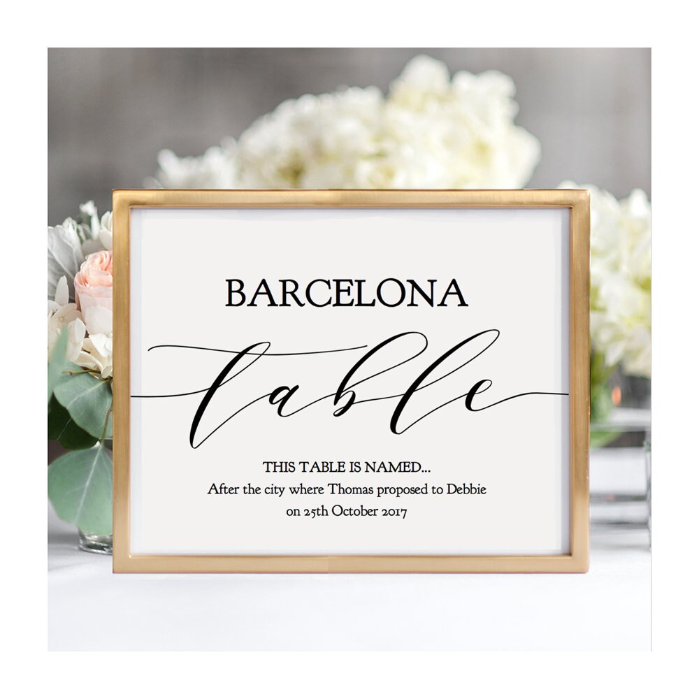 Custom Table Sign Printable Custom Wedding Table Sign Etsy
