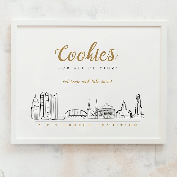 Editable Pittsburgh Cookie Table Printable Sign, Cookies for all of Yinz, Printable Signs, Download and Print, plus editable Canva Templates