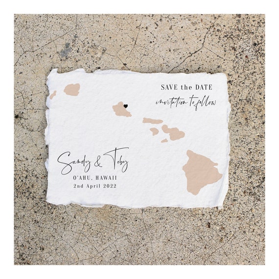 Destination - Hawaii Save the Date, Hawaiian Wedding Destination Save the Dates, 4x6", 5x7", Corjl Templates, FREE Demo