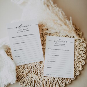 Advice and Well Wishes Cards / Sign, DIY Marriage Printable Advice Cards and Sign, 5x7" cards AND sign 'Wedding', Download and Print. image 4