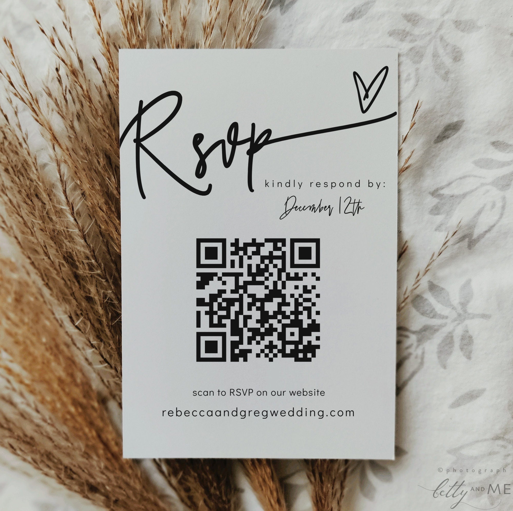 QR Code Rsvp Card Wedding Rsvp QR Code Scan To Rsvp Online Front And 