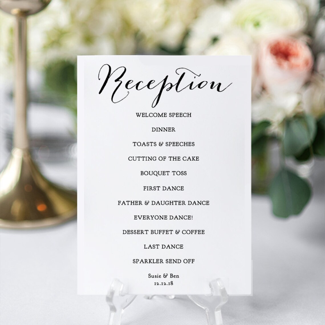 Reception Program Printable DIY Wedding Reception Card In 6 Etsy