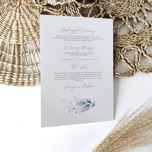 Dusty Blue Wedding Program, Printable Program Booklets, Printable Blue ...