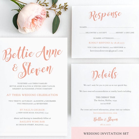 Printable Wedding Invitation Template Wedding Invitation