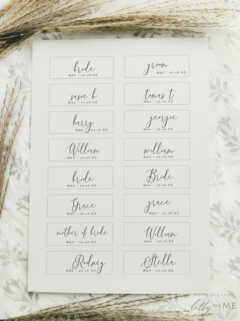Small Name Tag Printable 2.5x1.25" and 3x1", Place Name Tag Template ...