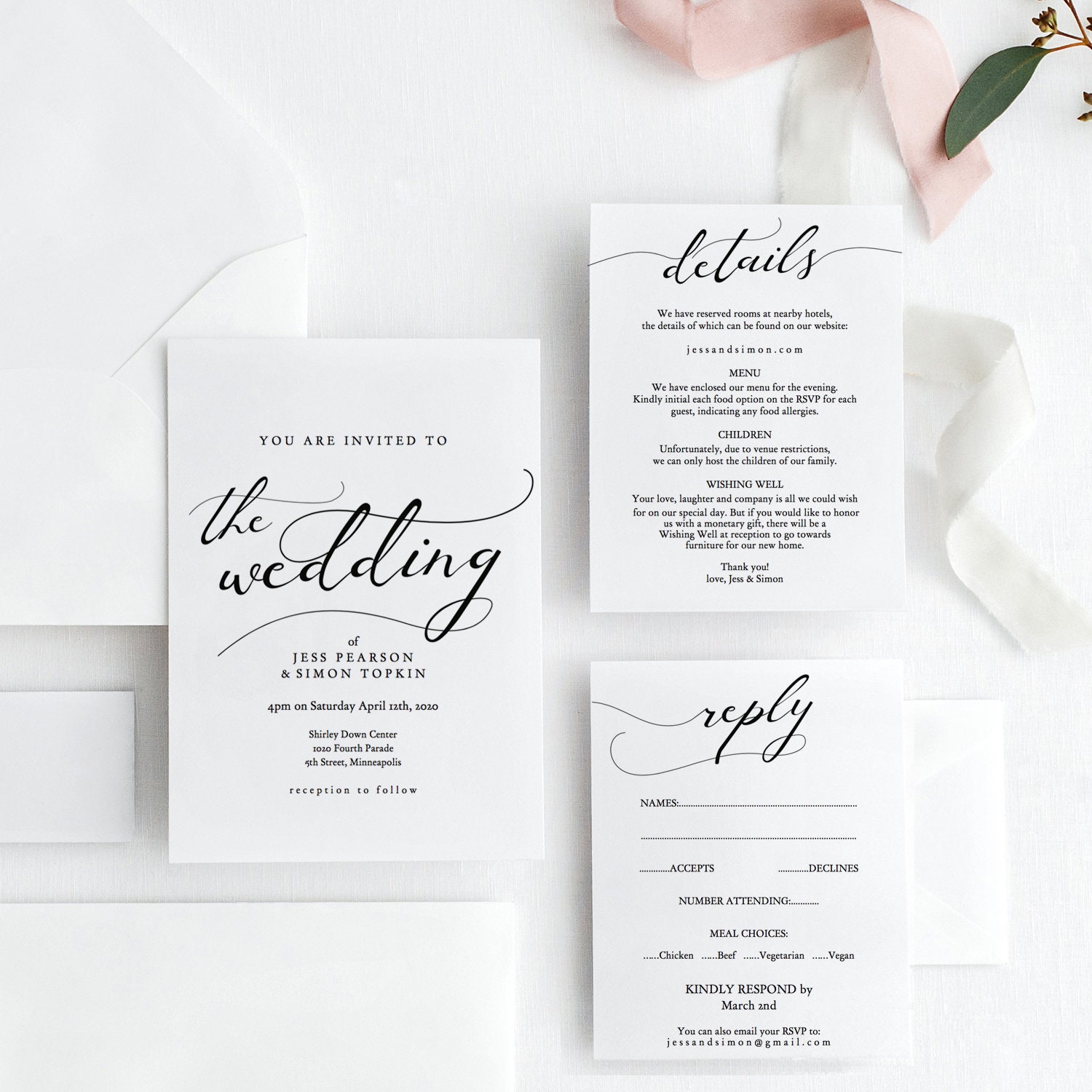 Wedding Card Size Template