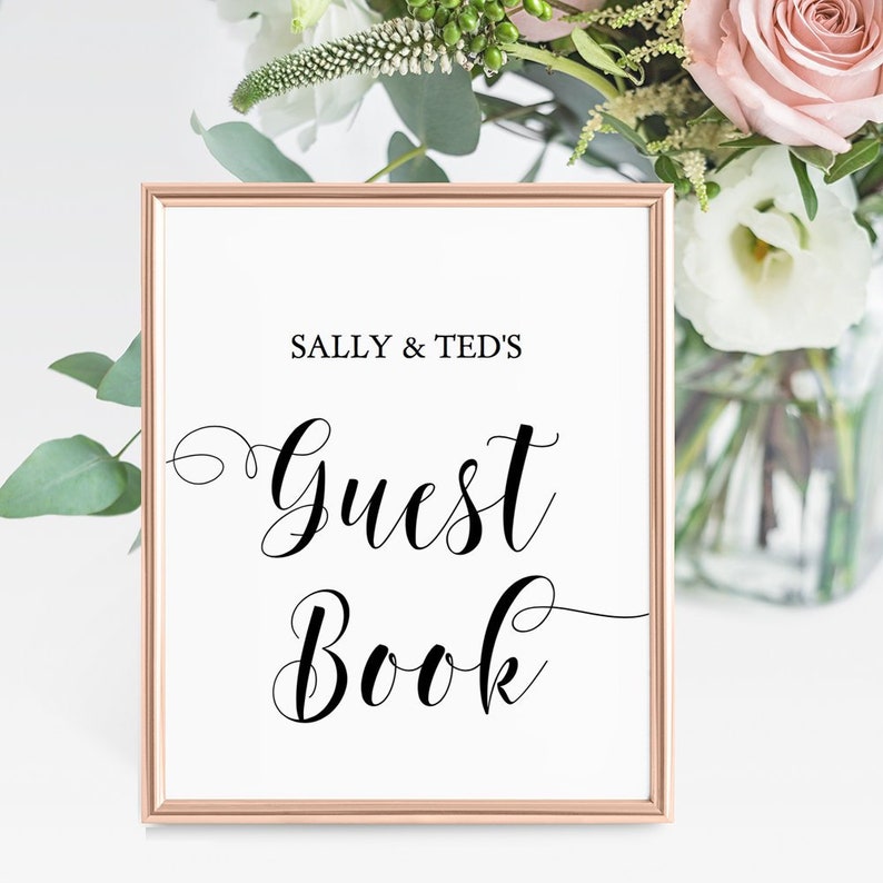 Guest Book Sign 8x10 Printable Guest Book Template Etsy
