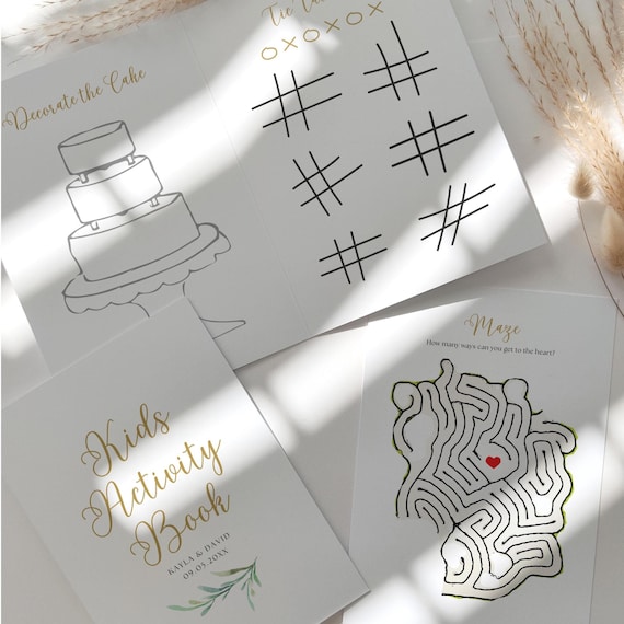 Kids Wedding Games, Children's Activity Book, Easily add your own pages, Canva Templates