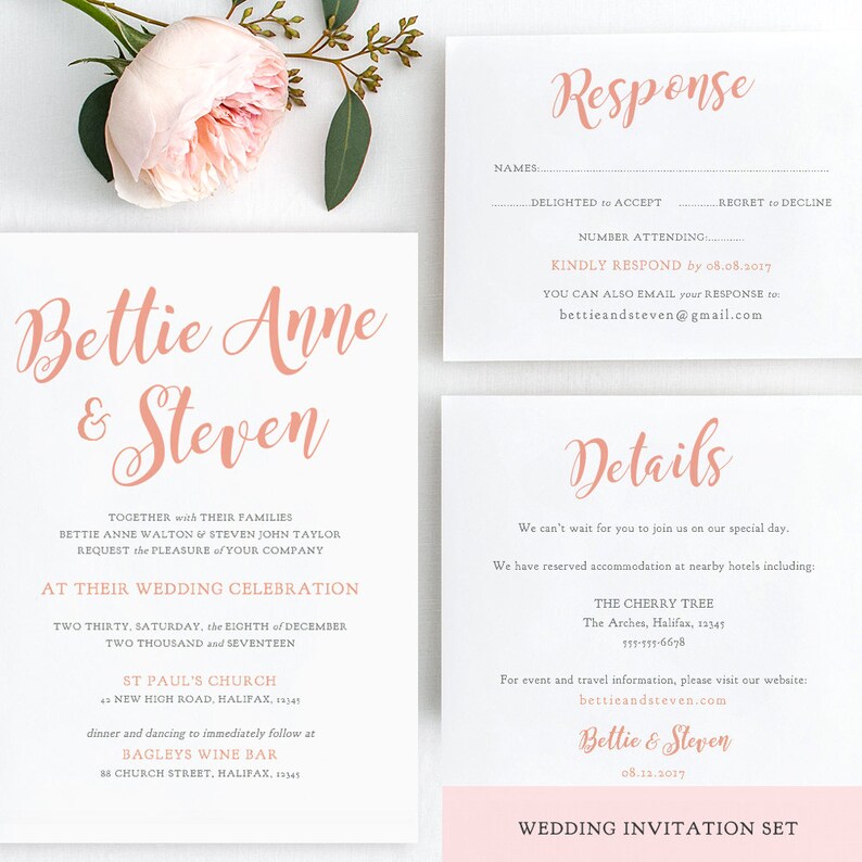 Marriage ceremony Invitation suite, stated inside of Coral, marriage printable fastened, Invitation, RSVP, Information and facts, Bettie, any coloration, edit inside Phrase or Web pages image about Etsy Wedding Invitations Printable identified as Wedding ceremony Invitation suite, outlined inside of Coral, wedding ceremony printable established, Invitation, RSVP, Info, Bettie, any color, edit within Phrase or Webpages
