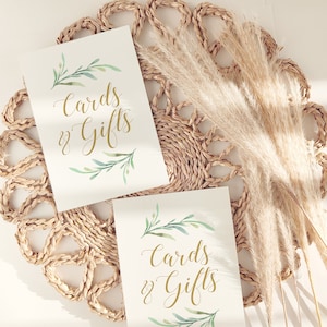 Greenery Cards &amp; Gifts Wedding Sign Printable Printable Cards - Etsy