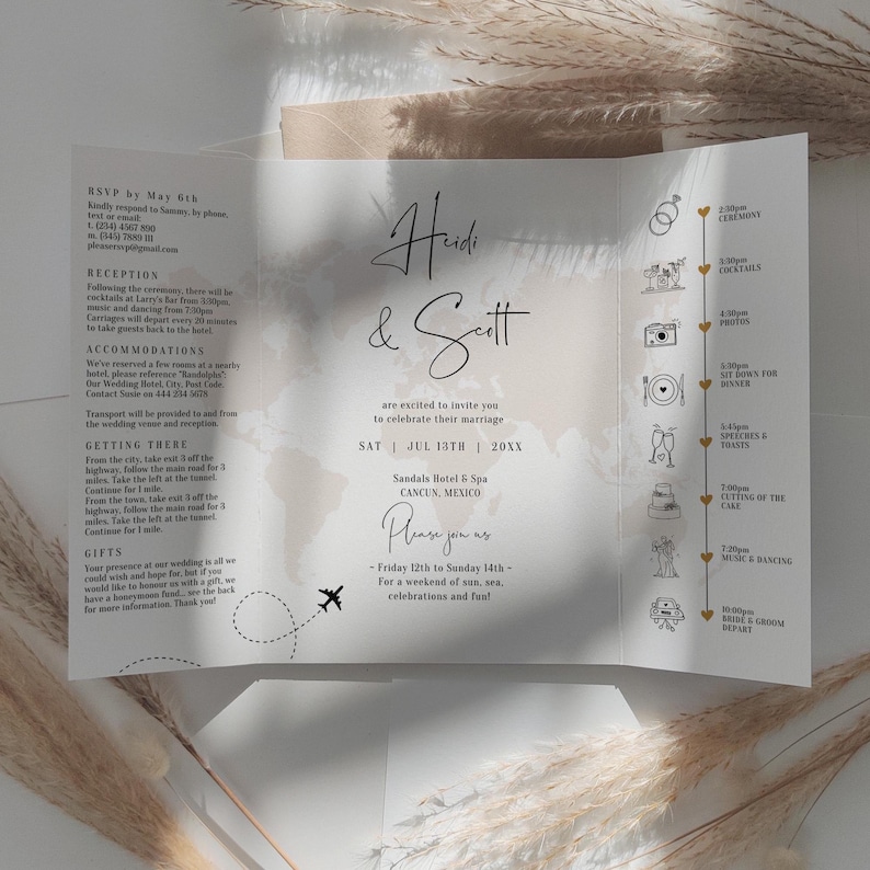 Destination Wedding Gatefold Invitations