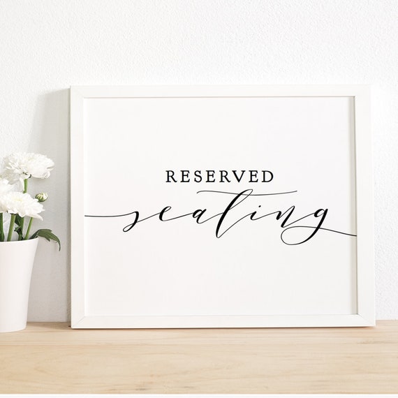 Reserved Seating Sign Printable Reserved Sign 8x10 | Etsy