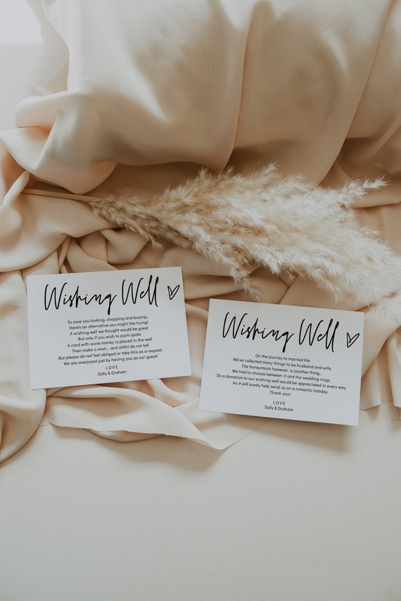Wishing Well Card Template Printable Wishing Well Card Wedding Wishing Well 5x3.5" and A7, "Wedding Greenery" Corjl Template, FREE demo | 88
