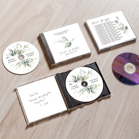 CD Cover Template, Printable cd Wedding Favors, DIY Template, Case and Disc templates included, Corjl Template, FREE Demo